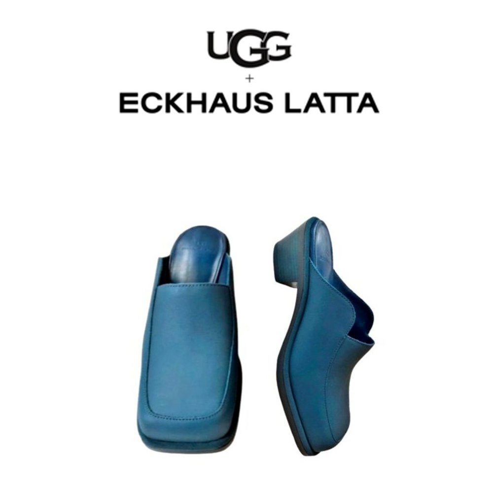 UGG + Eckhaus Latta Block Heel Cowboy Mule in Moroccan Blue 6 - Picture 3 of 16